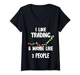 Damen Börse Trader Day Trading Aktienhandel Liebhaber T-Shirt mit V