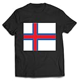 Flag of Faroe Islands Black Shirt T-Shirt Unisex Für Männer und Frauen, lässig geschnittenes Streetwear-Outfit, XXL, Black