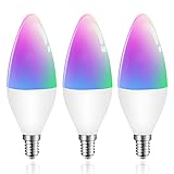 Zigbee Smart Glühbirne LED Kerze Birne Philips Hue Bridge Light E14 RGBCW Farbwechsel Glühbirne kompatibel mit Philips Hue Amazon Alexa Echo show2nd Echo Studio, 3er Pack [Energieklasse A+]