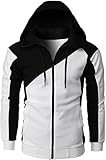 Sportjacke Herren Langarm Farbabstimmung Loose Jacke Herren Camping Bergsteigen Workout All-Match Übergangsjacke Herren Frühling Herbst Lassig Kapuzenjacke H