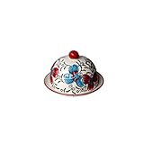 HONG678chuan Butterbehälter Butterhalter Handgemalte staubdichte keramische Butter-Teller mit Deckel,kreativer Home-Gickle-Teller,die ersten ChoiceFor-Geschenke(rot/blau) Butterglocke (Color : Red)