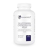 FürstenMED® Glucosamin + Chondroitin + MSM Kapseln - Hochdosierter Komplex - 180 Kapseln ohne Zusatzstoffe aus Deutschland - vollständig laborgeprü