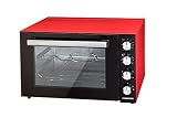 Kalorik TKG OT 2007 CRL XL Multiofen, 70 Liter Fassungsvermögen, 90-Minuten-Timer, Ober- und Unterhitze, Grillfunktion, inkl. Back- und Pizzablech – Grillrost – Drehspieß, 2000 Watt, Rot/Schw
