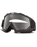 ISSYZONE Motocrossbrille Motorradbrillen Anti UV Crossbrille mit TPU Rahmen und Schaumstoffpolsterung, Motocrossbrille für Outdoor Aktivitäten Skifahren Radfahren W