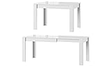 MPS praktisch Tisch SYRIUS 120-190 x 80 x 76 cm (L x B x H) im Weiß Hochglanz für Esszimmer, 4-8 Personen Esstisch mit ausziehbarer Tischplatte auf 190 cm, ausziehbar Kü