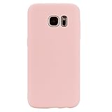 cuzz Samsung Galaxy S6 Edge Hülle Case+{1 x Panzerglas Schutzfolie} Silikon Schutzhülle Handyhülle,Outdoor Stoßfest Schutzhülle Schmaler Telefonschutz,Staub und Scratch-Stoßfest-Pink