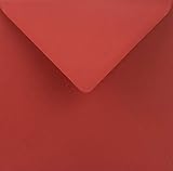 25 Rot quadratische Briefumschläge ohne Fenster Spitzklappe 153x153 mm 115g Sirio Color Lampone farbige Umschläge quadratisch Brief-Kuverts bunt für Hochzeit Geburtstag Taufe W