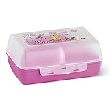 Emsa 513794 Brotdose für Kinder, Herausnehmbare Trennwand, Prinzessinnenmotiv, Pink, Variab