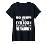 Damen Lustiger Spruch für Arbeitnehmer Arbeiter Kollegen T-Shirt mit V