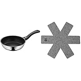 WMF Devil Bratpfanne 20 cm, Cromargan Edelstahl beschichtet, Induktion, Kunststoffgriff & Topf- und Pfannenschutz, 2 Stück, Schutzmatte vor Kratzer und Beulen, Schoner aus Kunststoff-F