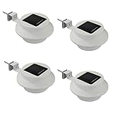 4x Solar Dachrinnenleuchte Dachrinnenlampe Dachrinnen Lampe Licht Regenrinne Solarlampe Solarleuchte Beleuchtung Aussenlamp