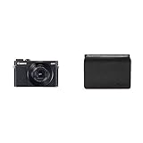 Canon PowerShot G9 X Mark II Kompaktkamera (20,1 MP, 7,5cm (3 Zoll) Display, WLAN, NFC, 1080p, Full HD) schwarz & 0041 X 473 Schutzhülle Schw