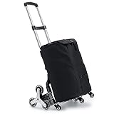 SKYRED Upgrade-Einkaufswagen, 2in1 Folding Warenkorb 75l Kapazität & Handwagen Superladung 50kg Arbeitsparnis for Treppenklettern mit verstellbarem Bungee-Kordel, 3 große geräuschlose R