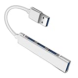 GvvcH USB 3.0 HUB Ultra Dünn 4-Port Multi Splitter Adapter OTG für PC Spielcomputer,S