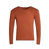 Zytyeu Strickwaren Herren Langarm V Ausschnitt Einfarbig Sweatshirt Herren Regular Fit Komfortabel Sanft Sweater Herren Einfachheit Mode Lässig Pullover H