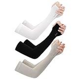 VOSAREA 3 Paar Sonnenschutz Armlinge Arm Ärmel UV Schutz Ärmlinge Arm Sleeves EIS Kühlender Damen Armstulpen für Herren Golf Sport Outdoor Radsport R
