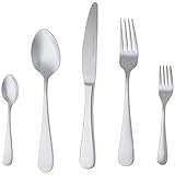 Amazon Basics - Essbesteck-Set mit Abgerundeter Rand, Edelstahl, 20-teiliges Set, für 4