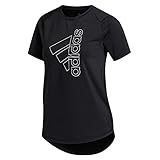 adidas Damen Tech Badge of Sport T-Shirt, Black/White, M