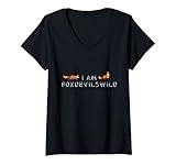 Damen I am foxdevilswild Denglisch Fuchs Sprichwort englisch T-Shirt mit V