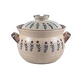 Keramiktopf Japanische Retro Kleine Blume Steinzeug Open Flamme Keramik Kasserolle Handgemalte Saucepan Haushalt Gasherd Suppentopf Hochtemperaturbeständige offene Flamme Keramik Pot Geeignet for D