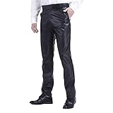 WEGUKRI Sommerhose für Herren, elastisch, leicht, lässig, PU-Leder, dünne Motorhose, Ohne Fleece, 50