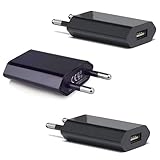 Premium 5W 1A 5V USB ladegerät, USB Steckdose, USB Adapter, USB netzteil, USB stecker, USB Adapter Steckdose, Steckdose USB, netzteil USB, 5v netzteil, netzstecker USB (schwarz x3)