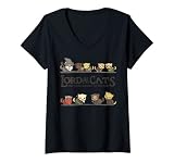 Damen Herr der Katzen – Die Furrlowship of the Ring, Katzenliebhaber T-Shirt mit V