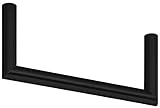 Wandgarderobe Edelstahl Garderobenbügel schwarz matt für Wand-Paneel & Flur | Garderobenstange U-Form rund | Länge 300 mm | Bügelhalter für Fachboden-Montage | 1 Stück - Garderoben-Halter Vintag