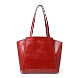 Damen-Umhängetasche Mode Retro-Klassiker All-Match-Einkaufstasche große Kapazität Elegante Blaue rote Leder weiche Tasche Handtasche Büro Schule Einkaufstasche Dame Umhängetasche,Rot,37 * 29 * 11