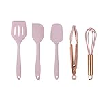 Mini-Größe Silikon Spatel Set, 5 Stück Kinder Küche Backutensilien Hitzebeständig Gummi Spatel Antihaft Einteilige Spatel zum Kochen, Backen und M