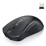 Kabellose Maus,Bluetooth +2.4 G Dual Modus, Funkmaus mit einstellbare DPI 1000/1600/2400, Computermaus für Mac/PC/Laptop/Tablet/Handy,Windows/MacOS/Android/iOS,Schw