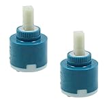 Mischventil Spule warmes und kaltes Wasser - 2 Stück 40 mm Wasserhahn Ventil Kartusche Keramik Cartridge Mischbatterie Ersatz für Küche Badezimmer Keramikscheibe Waschbecken Mischb