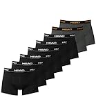 HEAD Men Boxershort 841001001 Basic Boxer 8er Pack, 6x Black 2x Dark Shadow, XL