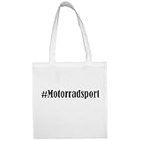 Tasche #Motorradsport Größe 38x42 Farbe Weiss Druck Schw