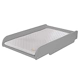 roba Wickelplatte inkl. Wickelauflage, zum Aufsetzen auf Baby- & Kinderbetten, taup