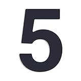 Thorwa® Design V2A Edelstahl Hausnummer Feinstruktur beschichtet RAL 7016 anthrazit - grau 30cm (5)