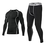 LUNULE Herren Trainingsanzug Set Fitnessstudio Outdoor Laufen Sportbekleidung Langarm Elastische Schnell Trocken Sportwear für Männer Radsport Running Gym Jogging Jogginganzug Herren Yoga Laufanzüg