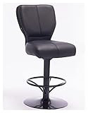 CHENGSYSTE Schwenkbarhocker mit Rücken, Moderne Casino Poker-Tisch-Swivel-Leder-Drehstühle mit Logo by (Color : Black, Size : 960x560x600mm)
