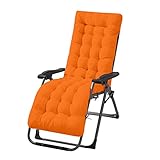 Solide Lange Kissenmatte für Liege-Schaukel-Rattan-Stuhl, der Dicke Garten-Sonnenlounge-Sitzkissen-Sofa Tatami-Matte ohne Stuhl-Orange faltet,48x125