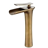 XDYNJYNL Kitchen Tap Vollkupfer Antike Wasserfall Waschbecken Wasserhahn Kalt-Und Warmwasserbereitung Waschtischarmaturen Retro Badarmaturen Waschtischarmatur Rostschutz Haushalt Gefäß