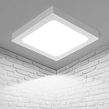 LED Deckenleuchte Weiß 18 W/6000 Kühles Weißes Panel Deckenleuchte CRI 80 Klarere Sicht,Geeignet für Wohnzimmer, Schlafzimmer, Küche, Flur Modern Weiß