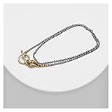 JUSTPING Mädchen Halsketten Boutique Mode Matching Color Gold Plating Circle Locker Langkette Doppelschicht Halskette (Metal Color : Gold)