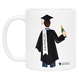 Kiddle-Design Bachelor Master Tasse 2021 Abschluss Geschenk mit Name Absolvent Doktor Personalisierte Kaffeetasse Mann H