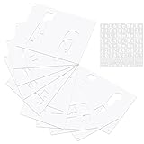YXHZVON Buchstaben Schablonen Set, 45 Stück Wiederverwendbare Buchstaben Zahlenschablonen Unterschrift Großbuchstaben Kleinbuchstaben Für Kunst Gemälde Auf Holz Scrapbooking
