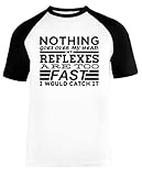 Nothing Goes Over My Head Unisex Baseball T-Shirt Kurze Ärmel Herren Damen Weiß Schw