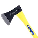 WEEL-KNIT® Axt 2455g, Fiberglasstiel, Spaltaxt/Fällaxt, die perfekten Werkzeuge für Garten und W