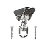 Schwenkbare Schaukelaufhänger, Edelstahl 304 Silent 360° Schwenkbare Schaukelaufhänger Schwere Schaukelhaken mit selbstschneidenden Schraub