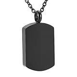 TIANZXS Hohlzylinder Cube Memorial Urn Halskette Edelstahl Feuerbestattung Asche Schmuck Elegantes Medaillon für Herren Geschenk   Schw