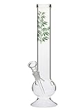 Glas Bong mit Blattverzierung - 30 cm, 14,5 mm - Head&Nature Bong-Kollek