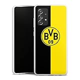 DeinDesign Silikon Hülle kompatibel mit Samsung Galaxy A52s 5G Case weiß Handyhülle BVB Borussia Dortmund Wapp